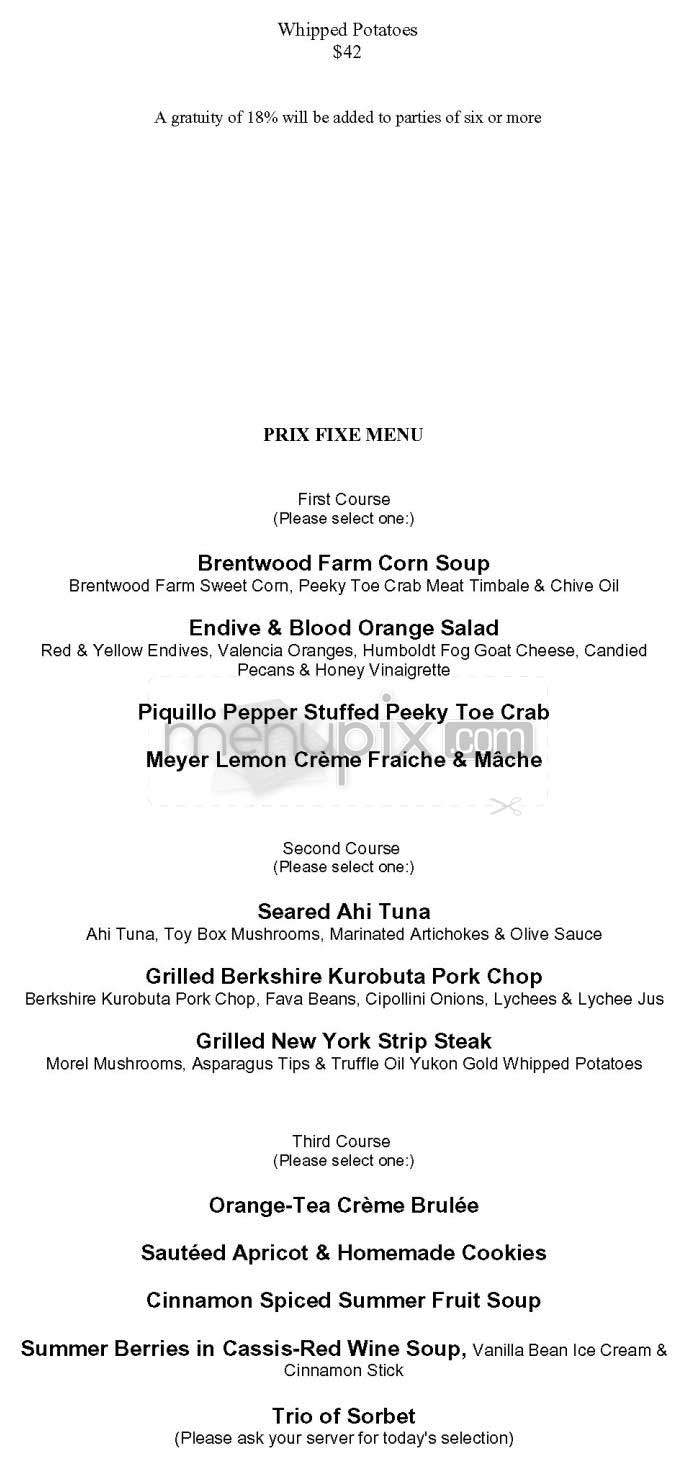 Carnelian Room - San Francisco, CA menu_pic