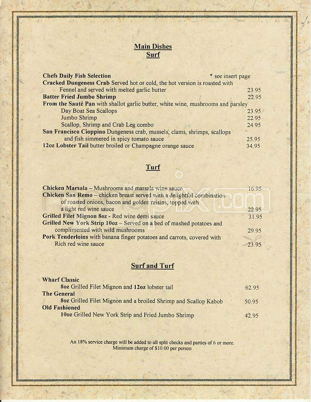 Castagnola's - San Francisco, CA menu_pic