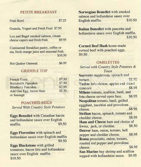 Cesario's - San Francisco, CA menu_pic