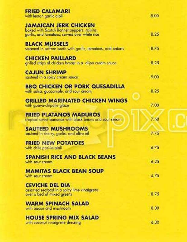 Cha Cha Cha - San Francisco, CA menu_pic