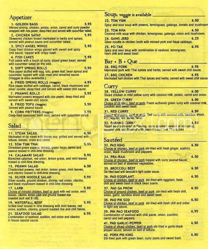 Chai Yo - San Francisco, CA menu_pic