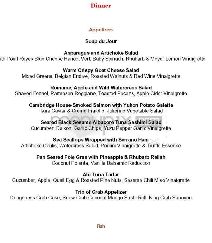 Chaya Brasserie - San Francisco, CA menu_pic