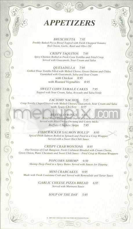 Cheesecake Factory - San Francisco, CA menu_pic