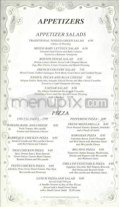 Cheesecake Factory - San Francisco, CA menu_pic