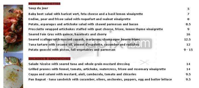 Chez Papa Bistrot - San Francisco, CA menu_pic