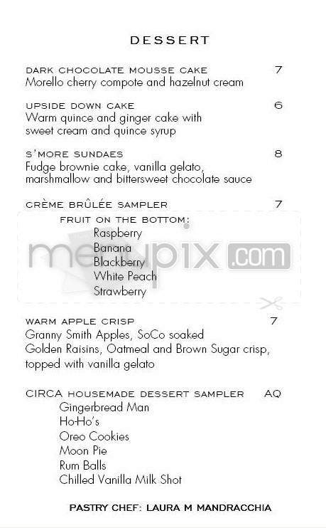 Circa - San Francisco, CA menu_pic