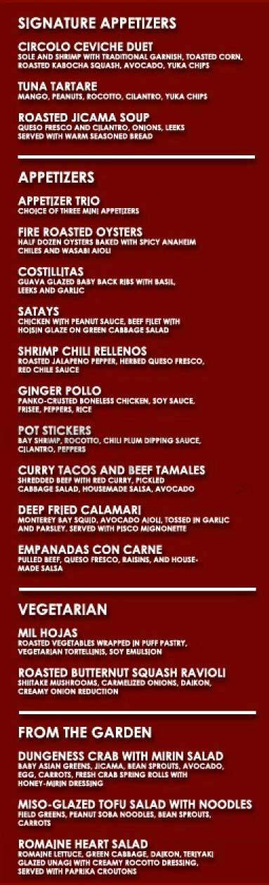 Circolo - San Francisco, CA menu_pic