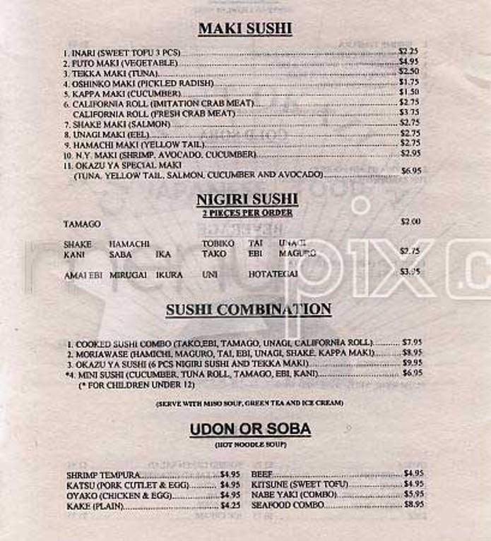 Clement Okazu Ya - San Francisco, CA menu_pic