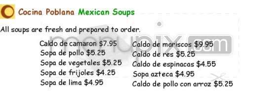 Cocina Poblana - San Francisco, CA menu_pic