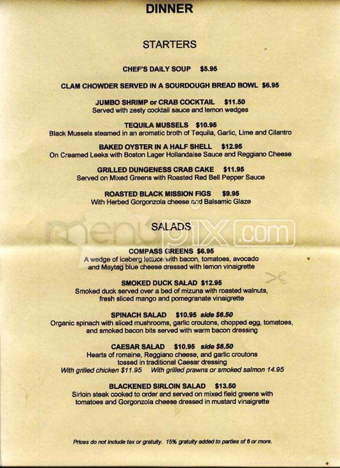 Compass Grill (Sheraton) - San Francisco, CA menu_pic