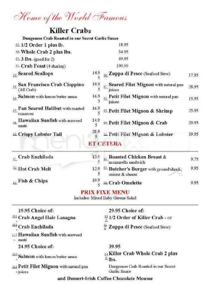 Crab House - Cedar Rapids, IA menu_pic