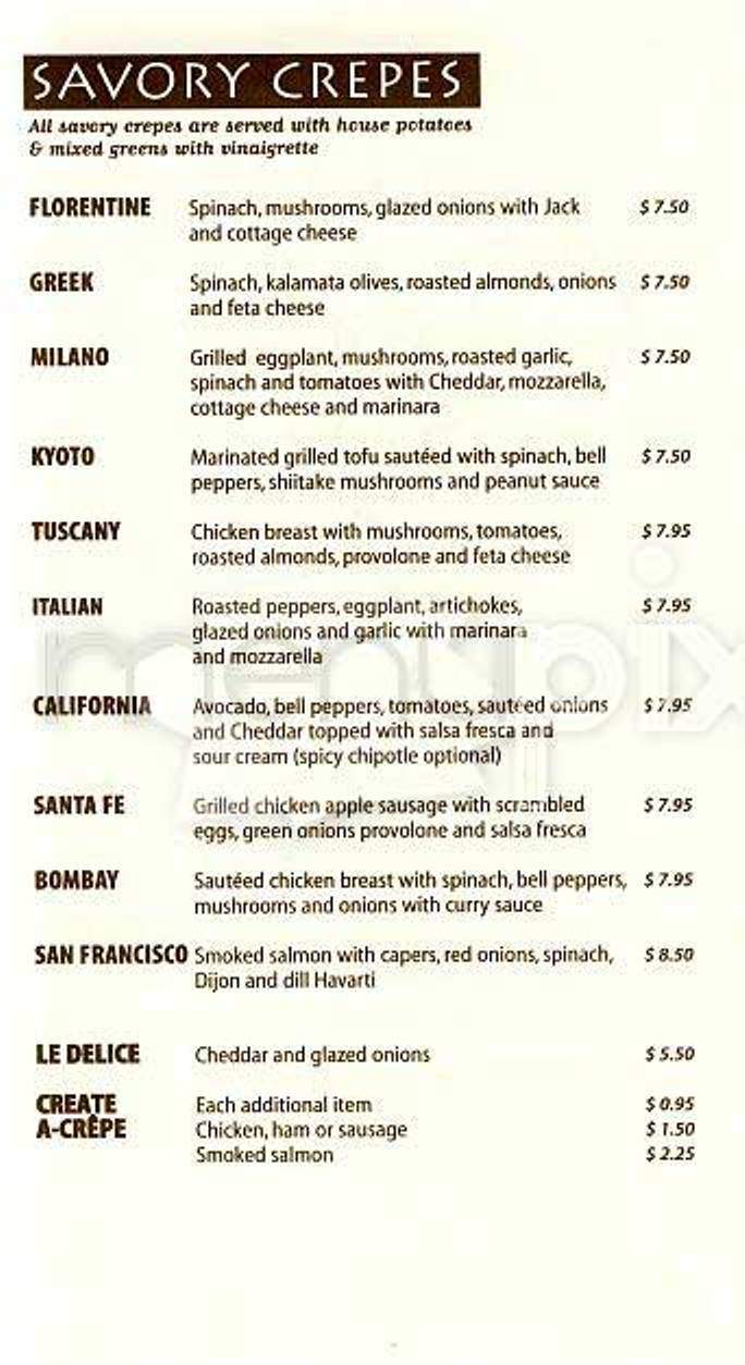 Crepe Vine - San Francisco, CA menu_pic