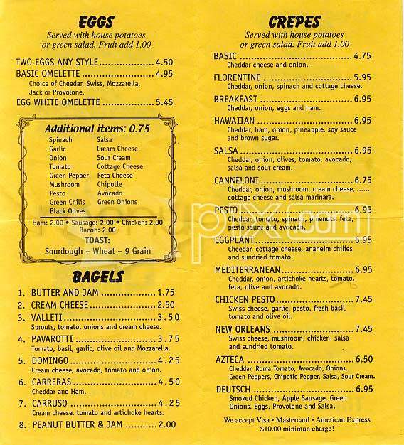 Crepe n' Coffee - San Francisco, CA menu_pic