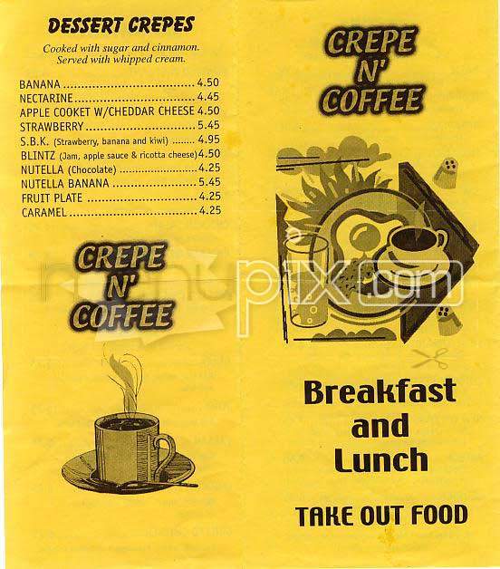 Crepe n' Coffee - San Francisco, CA menu_pic