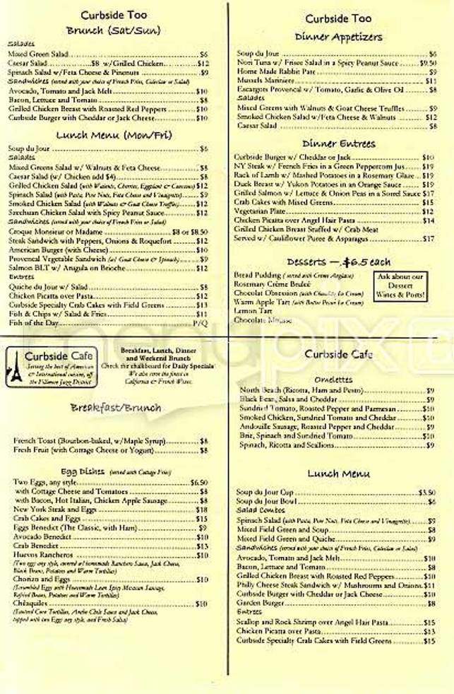 Curbside Too - San Francisco, CA menu_pic