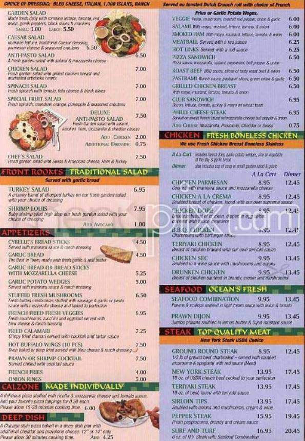 Cybelle's Front Room - San Francisco, CA menu_pic
