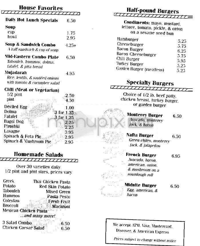 Deli-Up Cafe - San Francisco, CA menu_pic