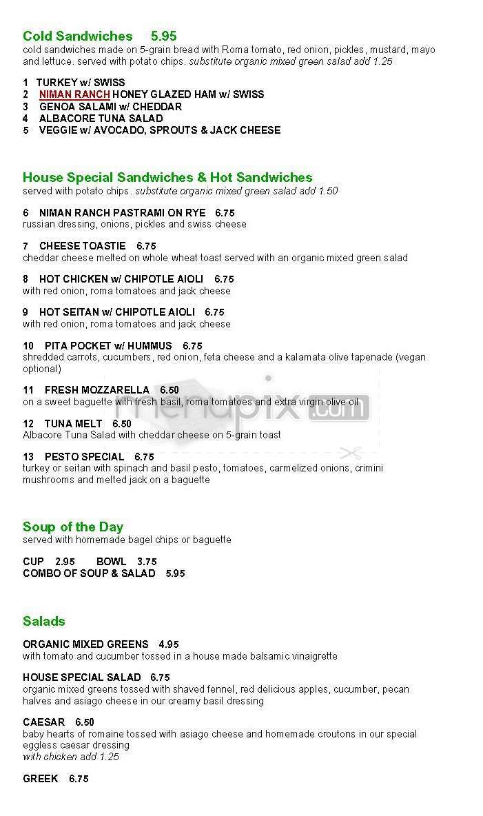 Dolores Park Cafe - San Francisco, CA menu_pic