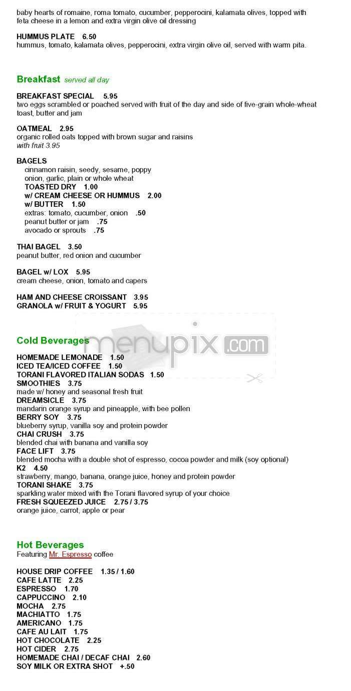 Dolores Park Cafe - San Francisco, CA menu_pic
