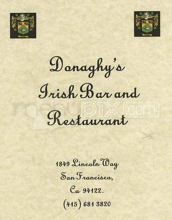Donaghy's - San Francisco, CA menu_pic
