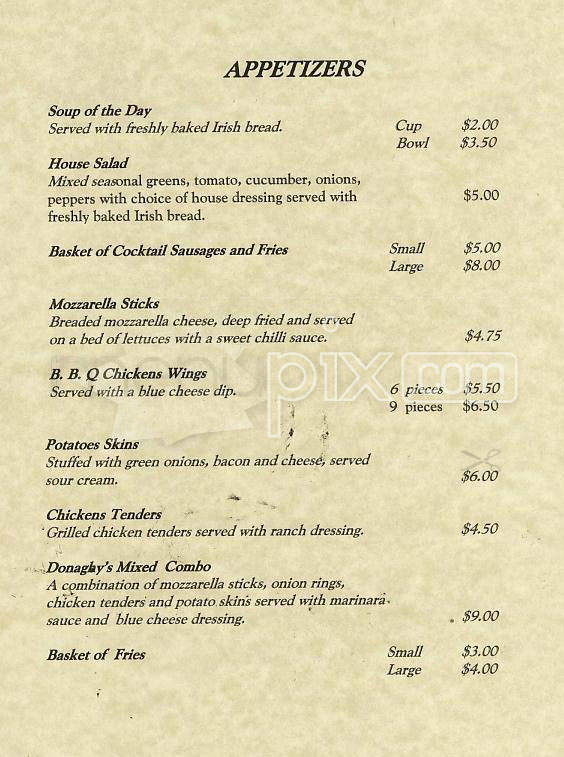 Donaghy's - San Francisco, CA menu_pic