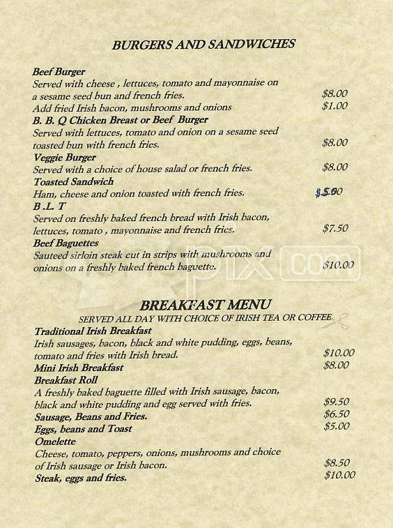 Donaghy's - San Francisco, CA menu_pic
