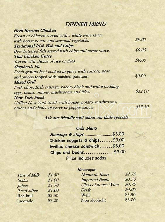 Donaghy's - San Francisco, CA menu_pic