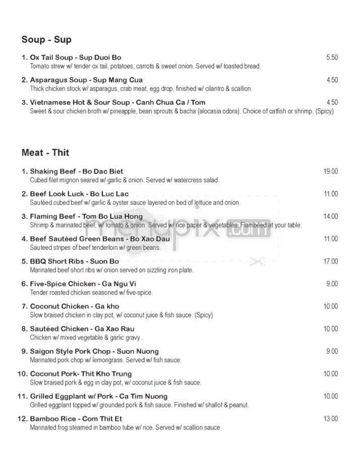 Dragonfly Restaurant - San Francisco, CA menu_pic