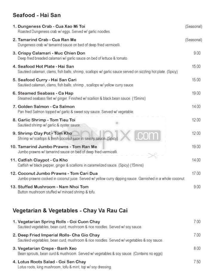 Dragonfly Restaurant - San Francisco, CA menu_pic