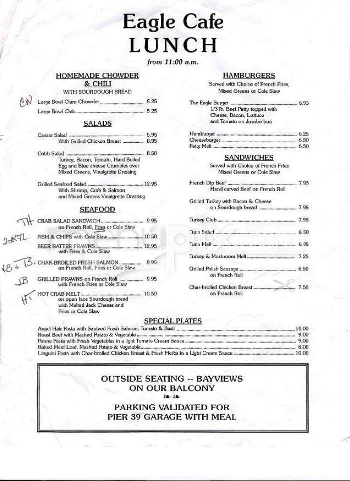 Eagle Cafe - San Francisco, CA menu_pic