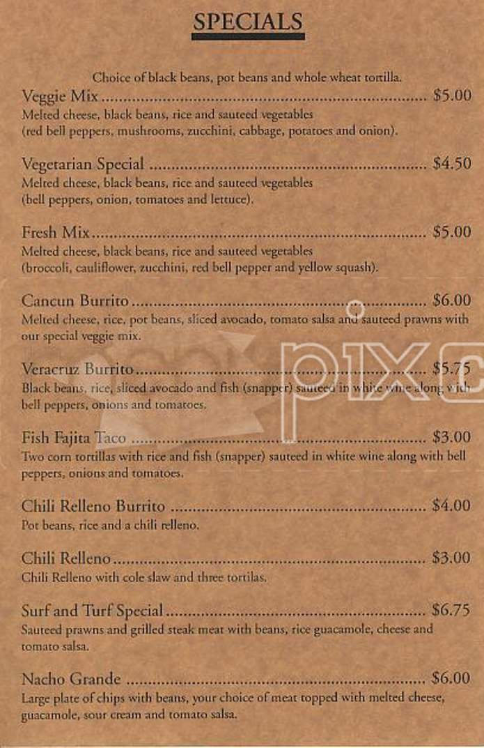 El Burrito Express - San Francisco, CA menu_pic