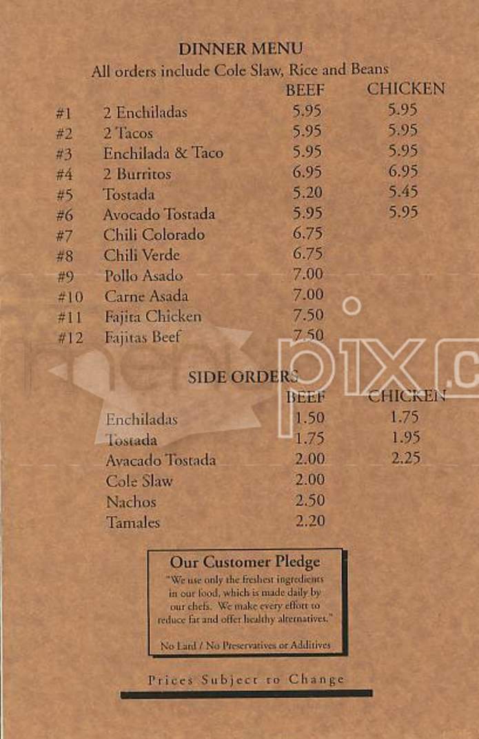 El Burrito Express - San Francisco, CA menu_pic