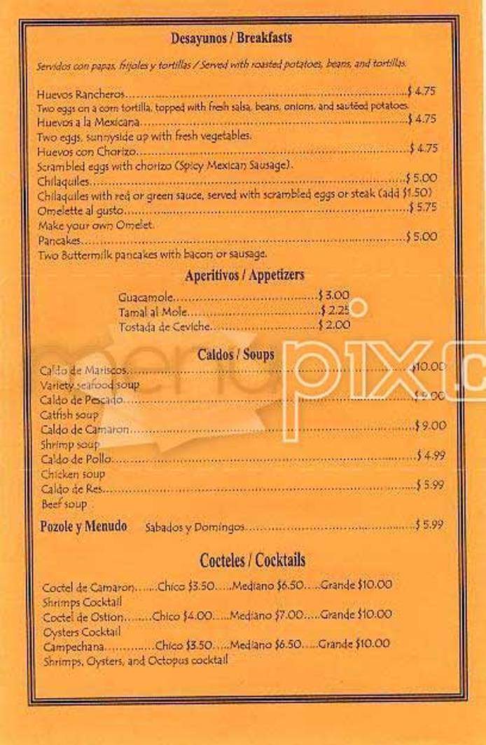 El Delphin - San Francisco, CA menu_pic