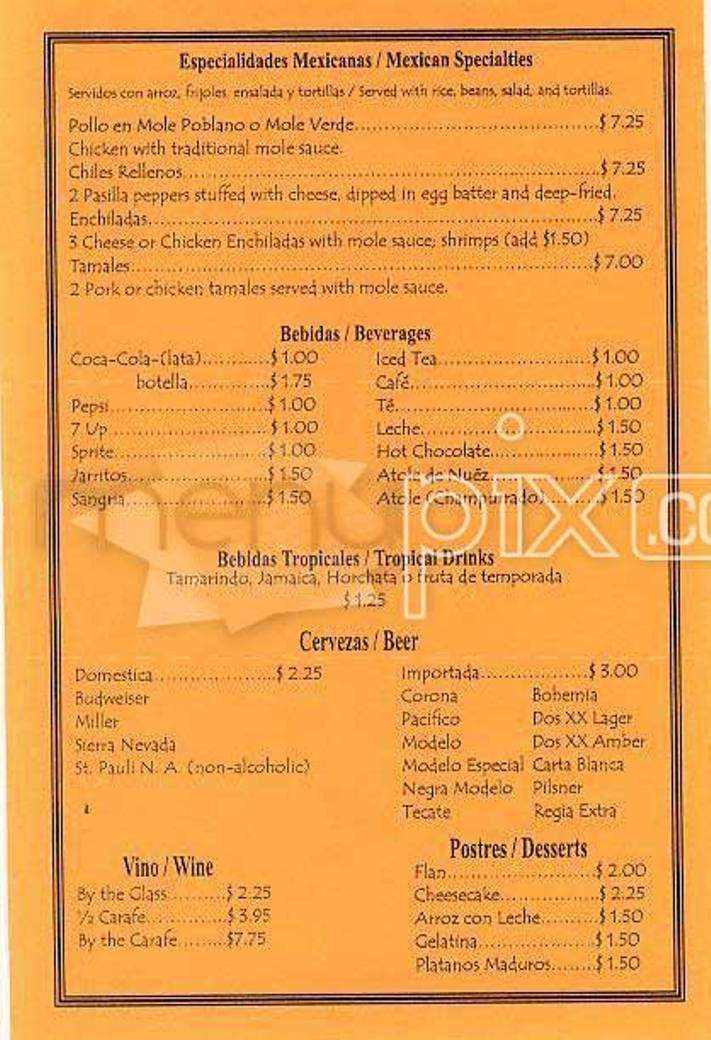 El Delphin - San Francisco, CA menu_pic