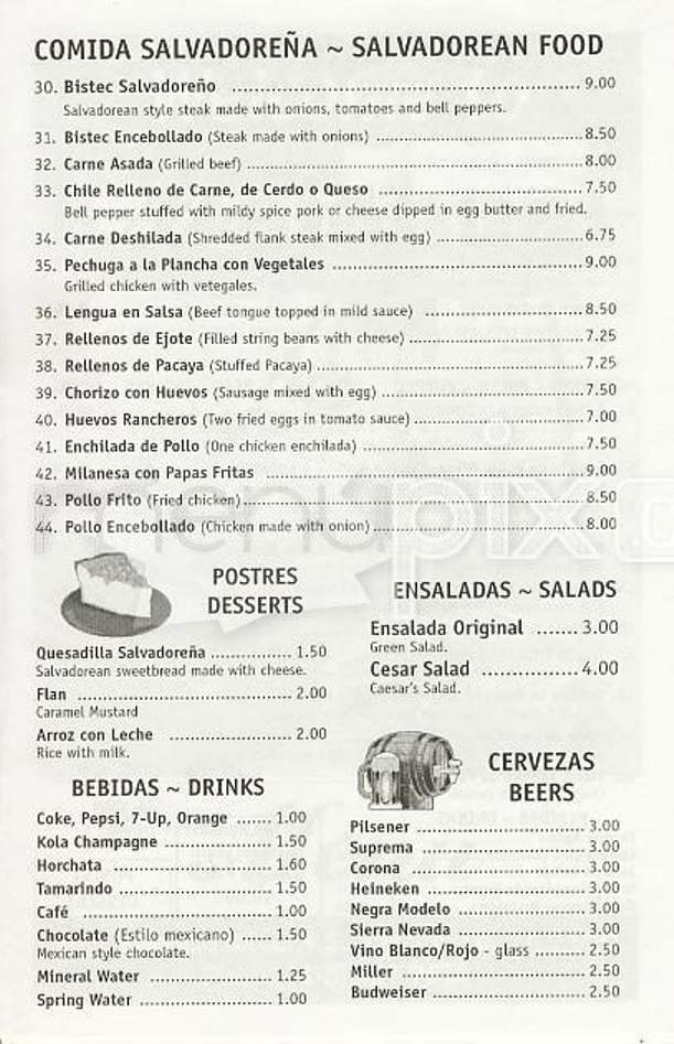 El Majahual Restaurant - San Francisco, CA menu_pic