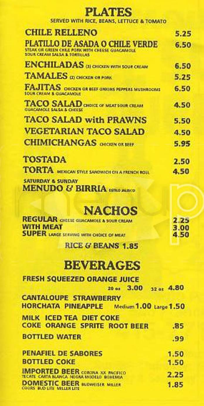 El Super Burrito - San Francisco, CA menu_pic