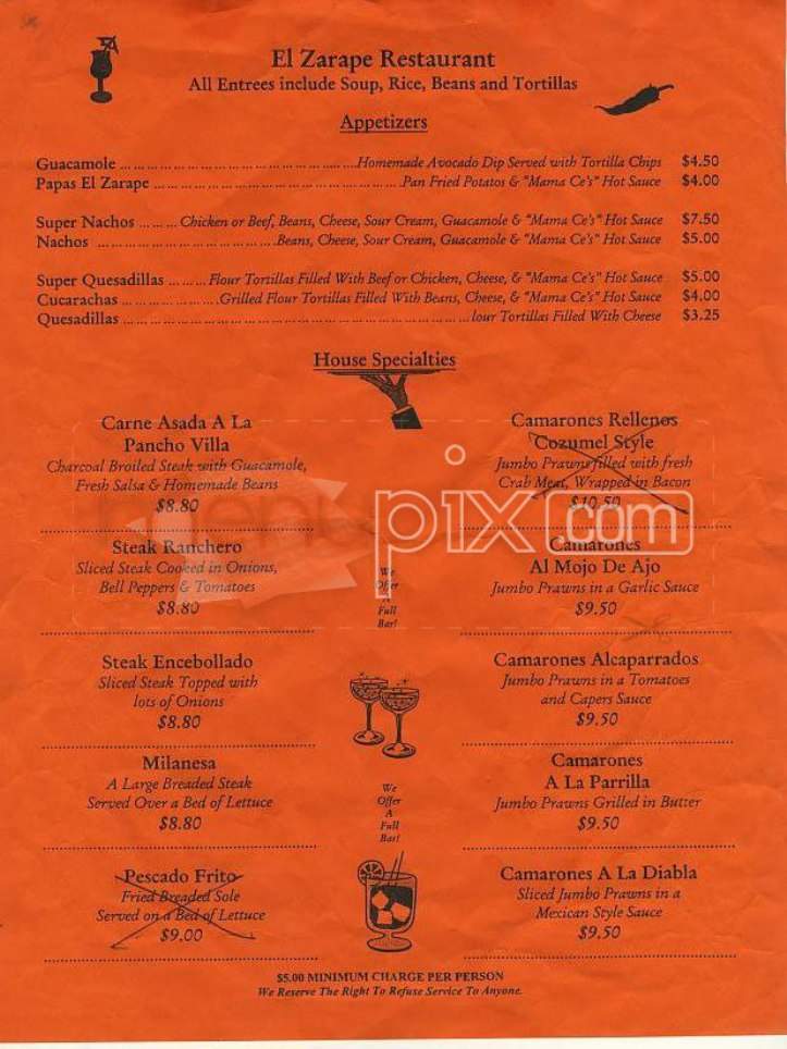 El Zarape - Bushnell, FL menu_pic