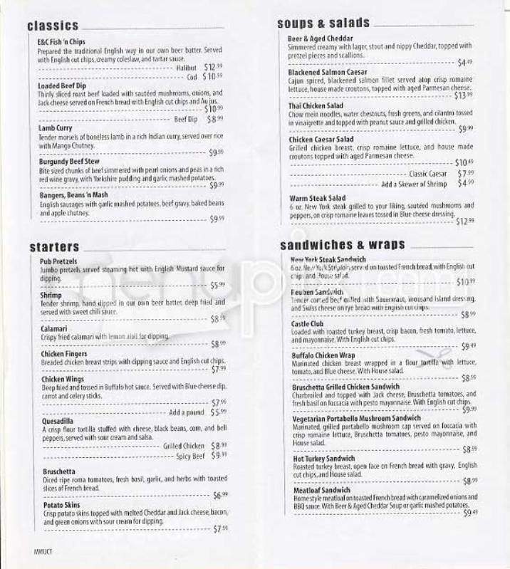 Elephant & Castle - Glenview, IL menu_pic