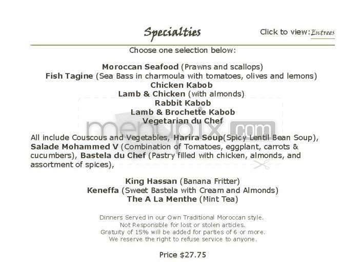 El Mansour - San Francisco, CA menu_pic