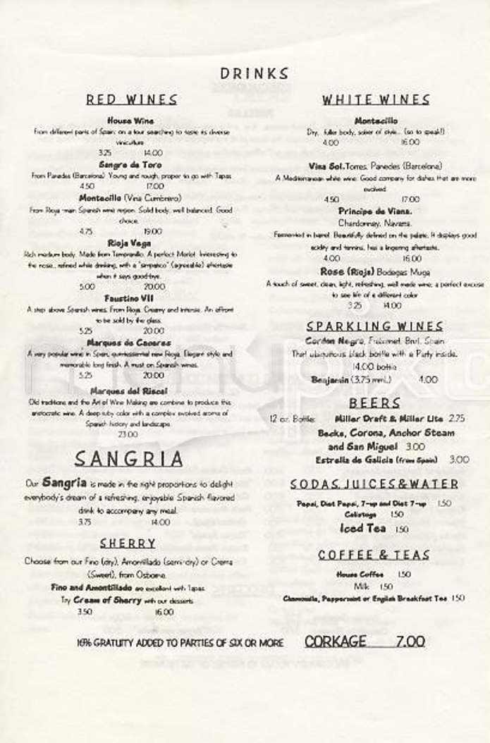 Esperpento Restaurant - San Francisco, CA menu_pic