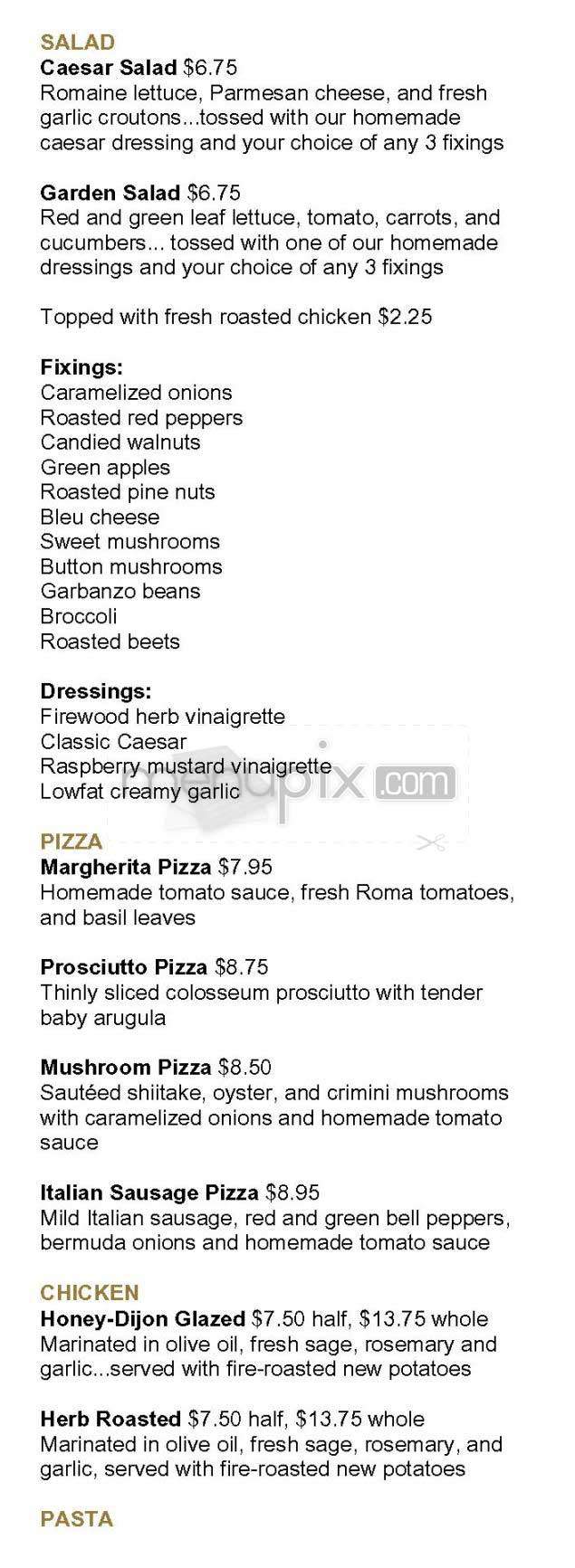 Firewood Cafe - San Francisco, CA menu_pic