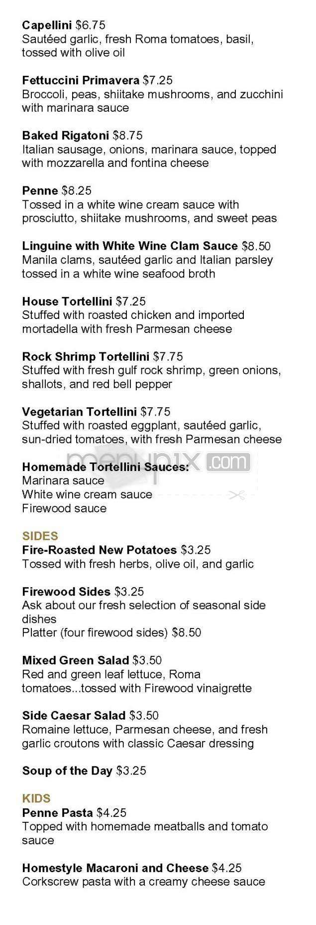 Firewood Cafe - San Francisco, CA menu_pic