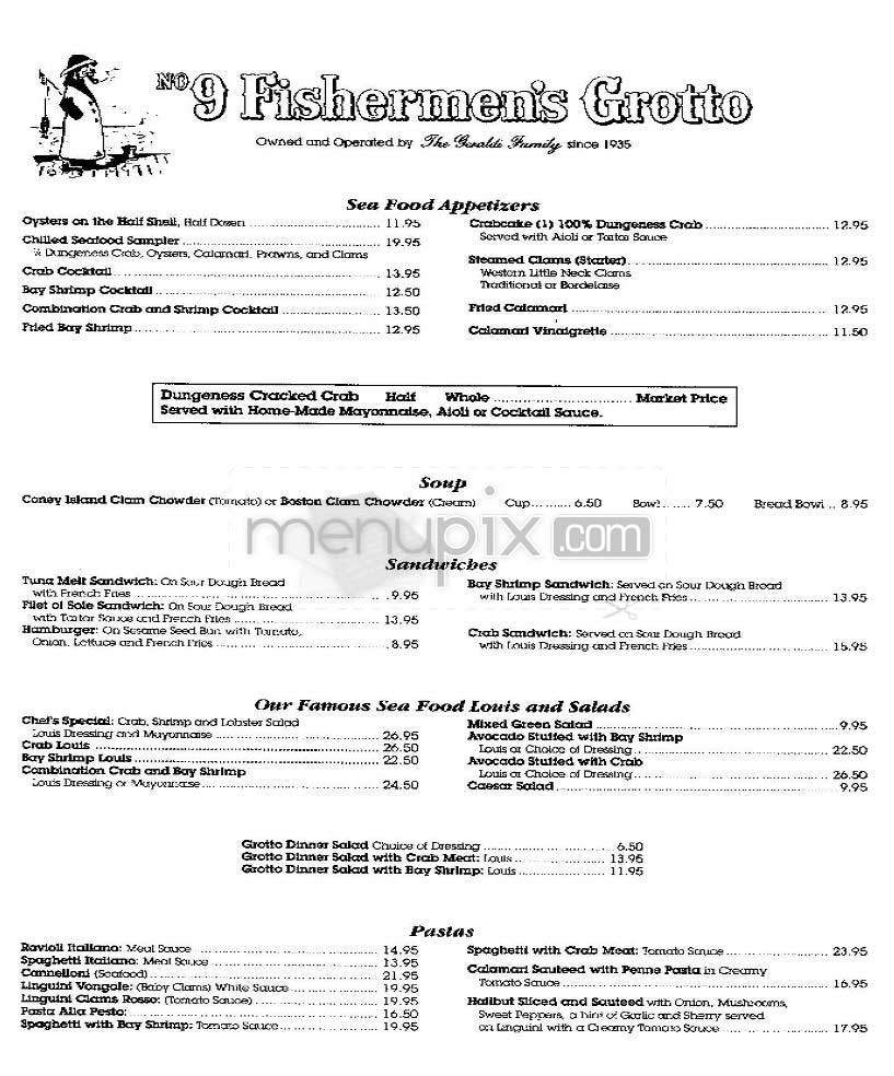 Fisherman's Grotto - San Francisco, CA menu_pic