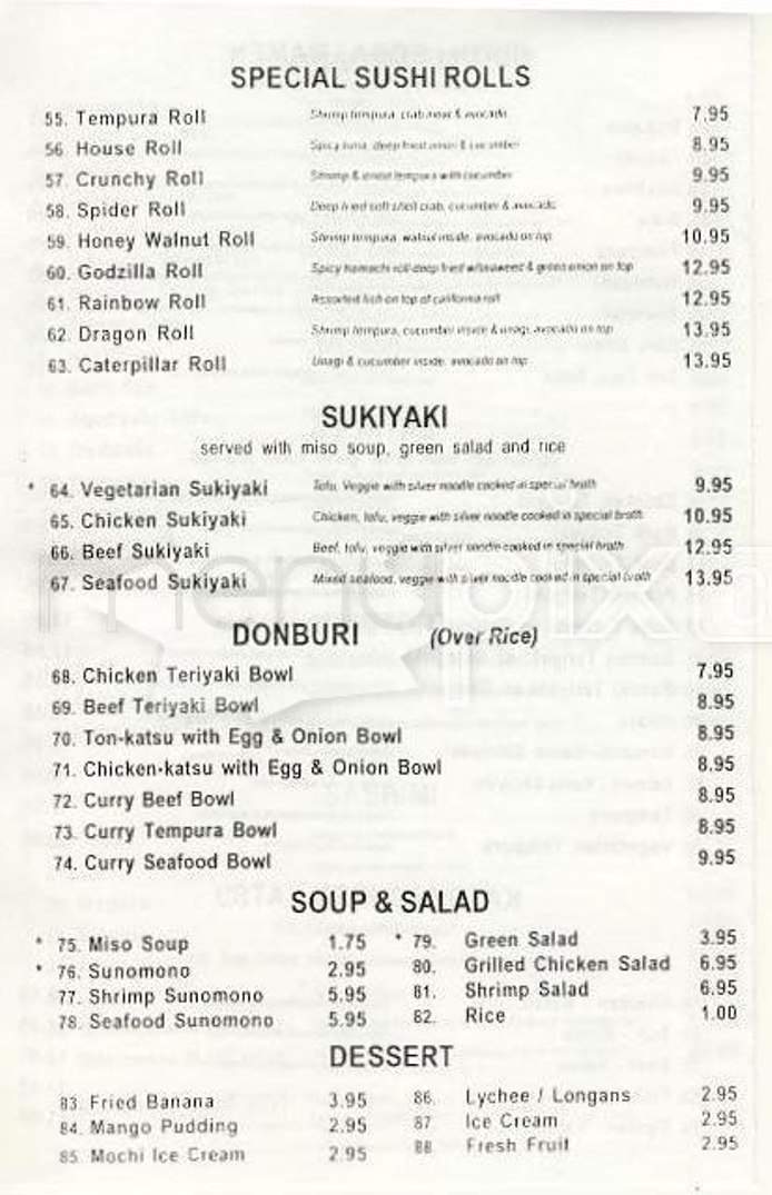 Floating Sushi Boat - San Francisco, CA menu_pic