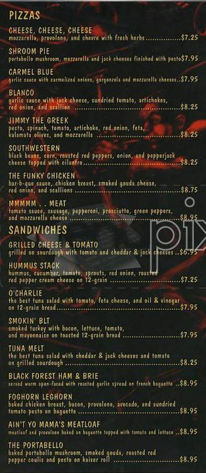 Fly - San Francisco, CA menu_pic