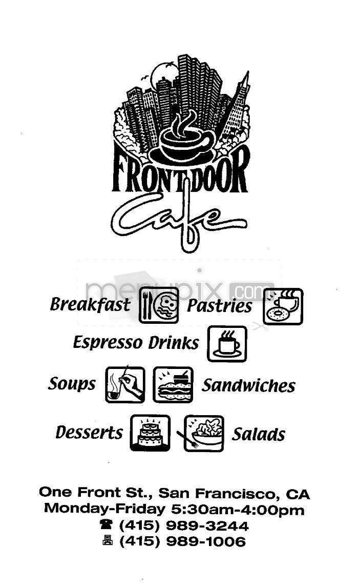 Front Door Cafe - San Francisco, CA menu_pic