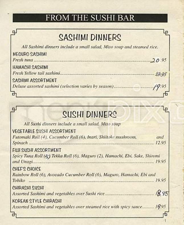 Fuji - Harahan, LA menu_pic