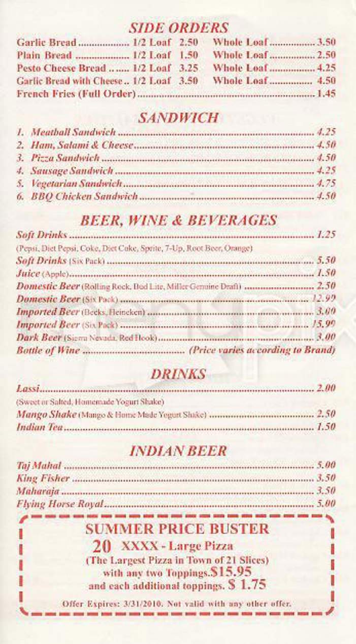 Golden Gate Indian and Pizza - San Francisco, CA menu_pic