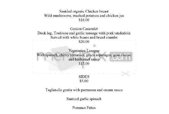 Garcon - San Francisco, CA menu_pic