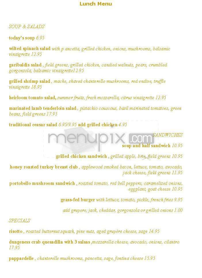 Garibaldi - San Francisco, CA menu_pic